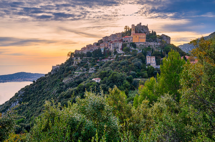 Panorama d'Eze, un des plus beaux villages de la Côte d'Azur