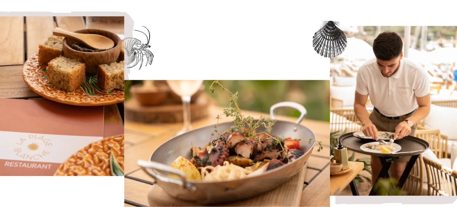 Les plats proposés au restaurant de La Plage Blanche